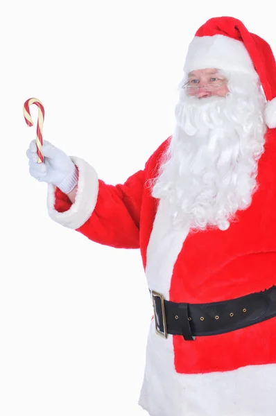Papai Noel com cana de doces — Fotografia de Stock