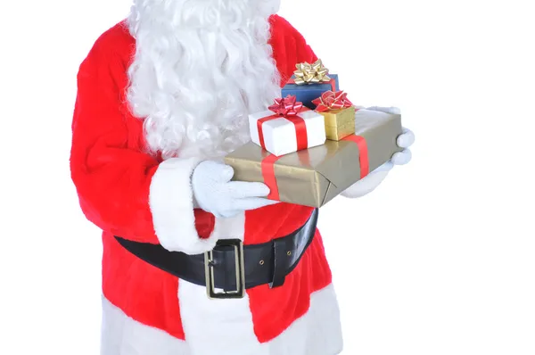 Santa claus dárky hospodářství — Stock fotografie