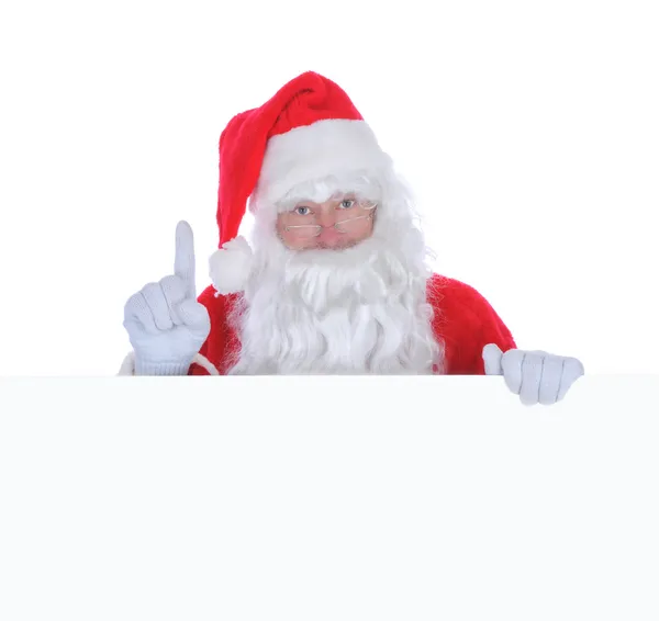 Santa Claus with a Blank Sign — Stock Photo, Image