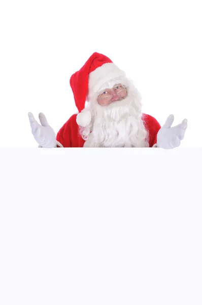 Santa Claus with a Blank Sign — Stock Photo, Image