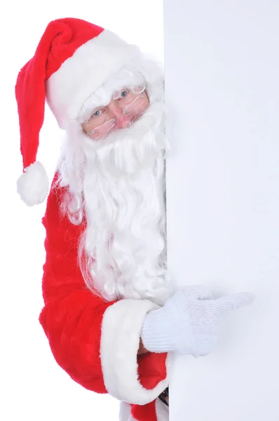 Kerstman met een leeg bord — Stockfoto