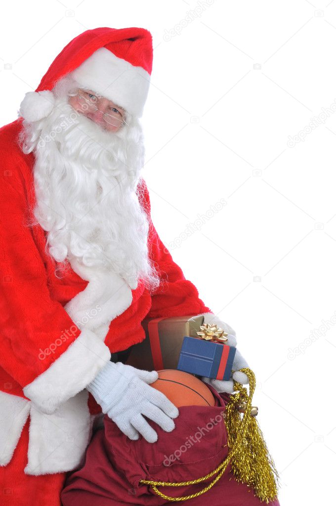 Santa Claus with a Bag of Presents