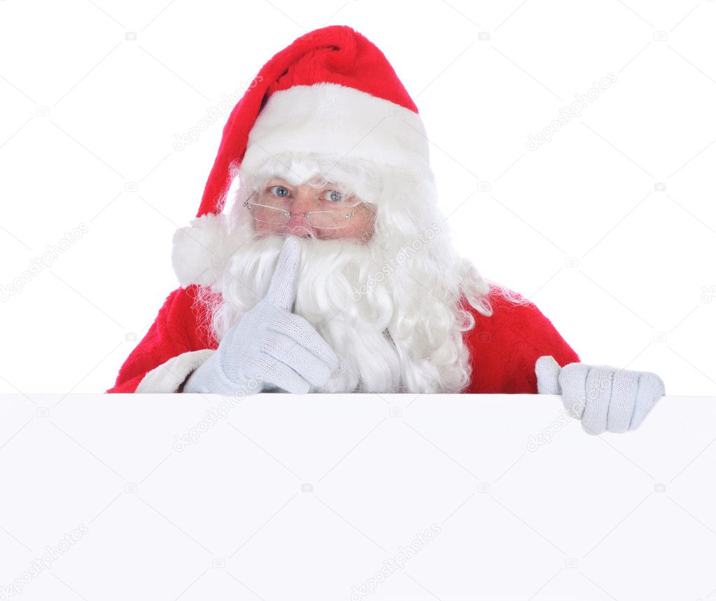 Santa Claus with a Blank Sign