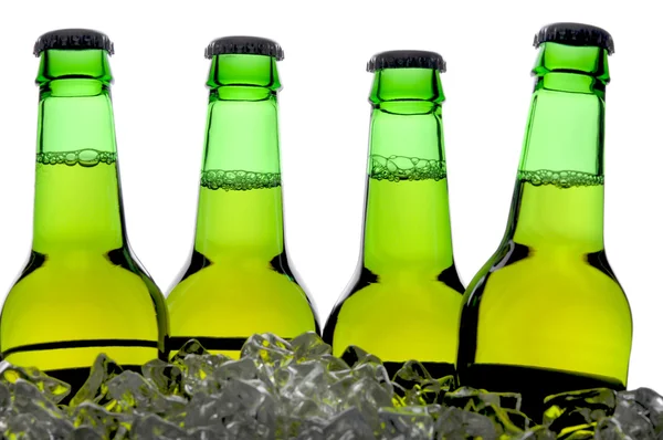 Grup yeşil bira şişeleri — Stok fotoğraf