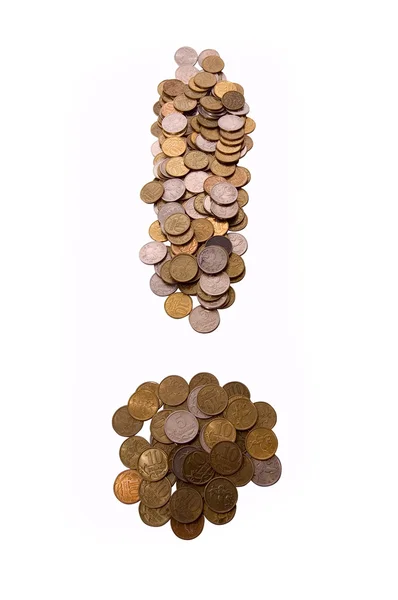 A "felkiáltójel érmék" — Stock Fotó