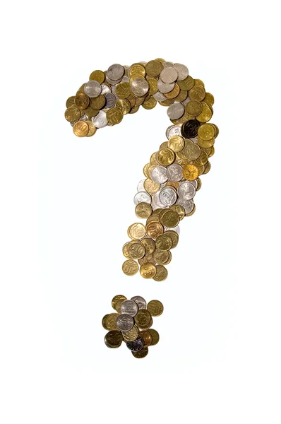 Münzen als "Fragezeichen"" — Stockfoto