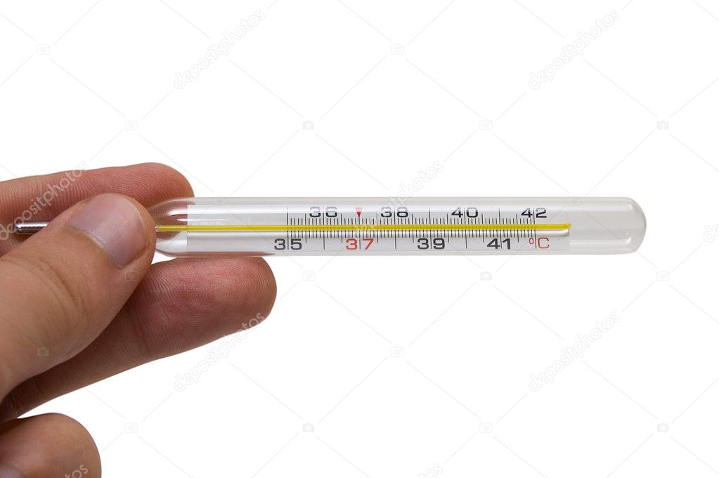 HAND WITH THERMOMETER