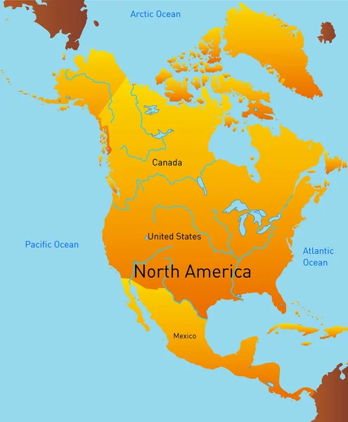 北アメリカ地図 — ストック写真