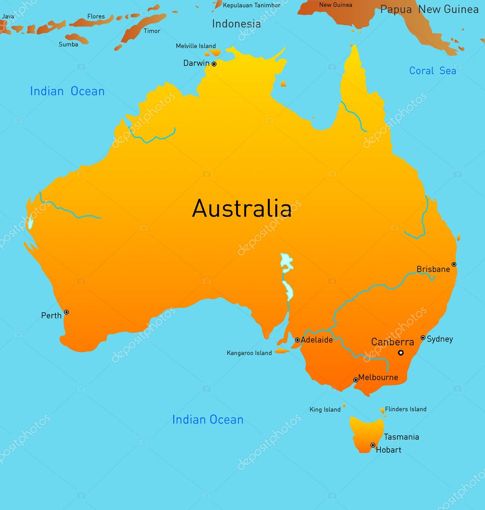 Printable Map Of Australia Continent