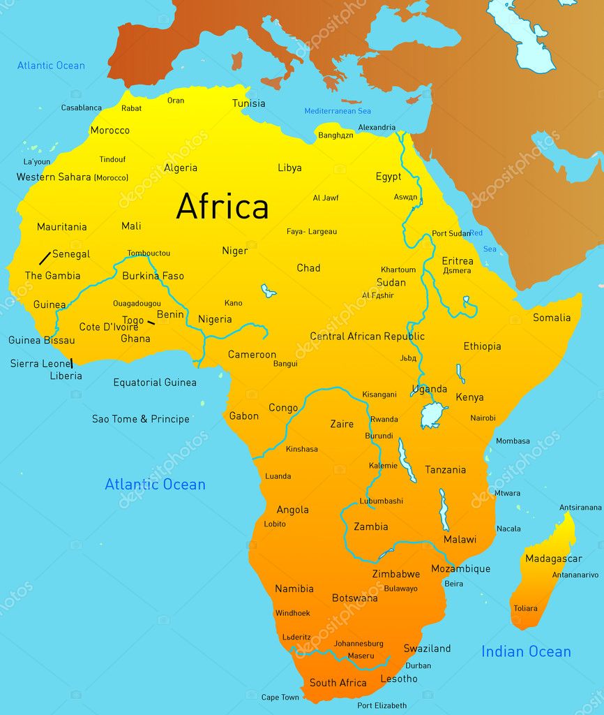Africa image map | Map of Africa — Stock Photo © olinchuk #2082722