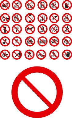 Prohibited signs clipart