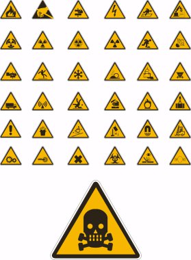 Warning and safety signs clipart