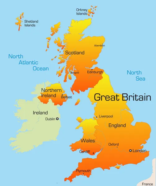 Grande-Bretagne Carte — Image vectorielle