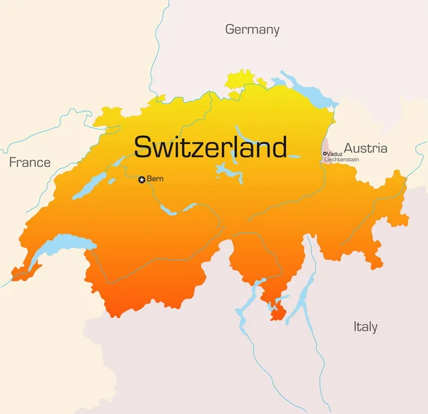 Suiza Mapa — Vector de stock