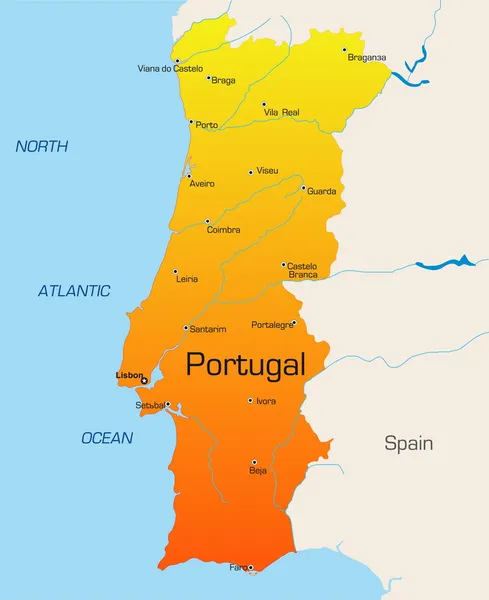 Mapa Detalhado Do Vetor De Portugal E A Cidade Capital Lisboa Vector De  Stock, Royalty-Free