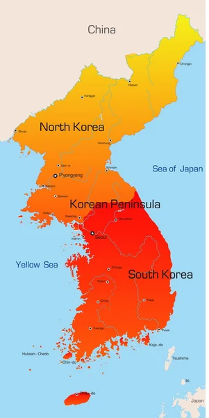 韩国地图 — 图库矢量图片