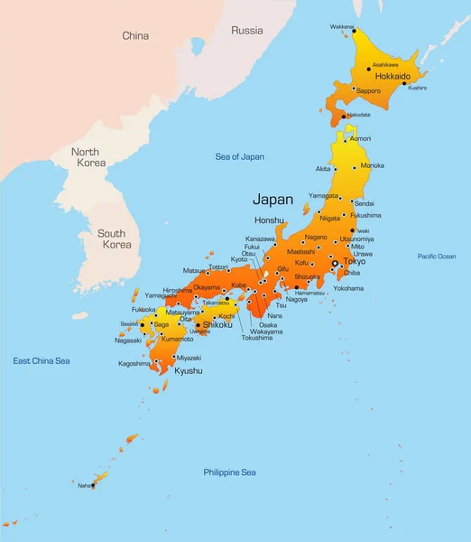 일본 지도 — 스톡 벡터