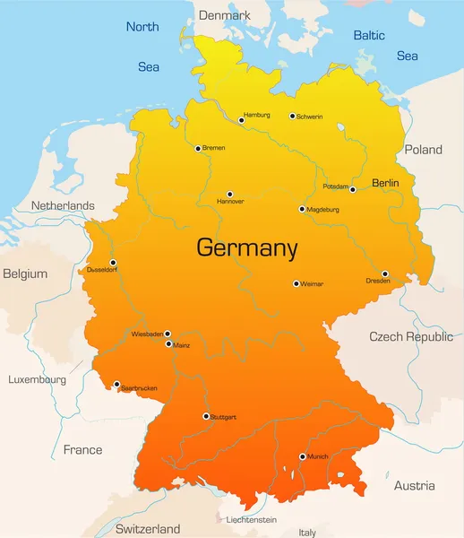 Γερμανία Χάρτης — Διανυσματικό Αρχείο