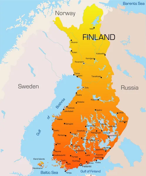 Finlandiya Haritası — Stok Vektör