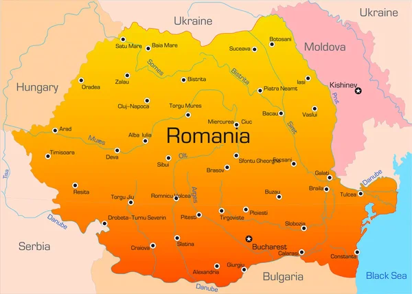 Romania — Vettoriale Stock