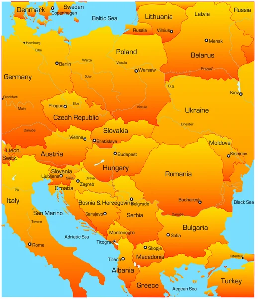 Europe de l'Est — Image vectorielle