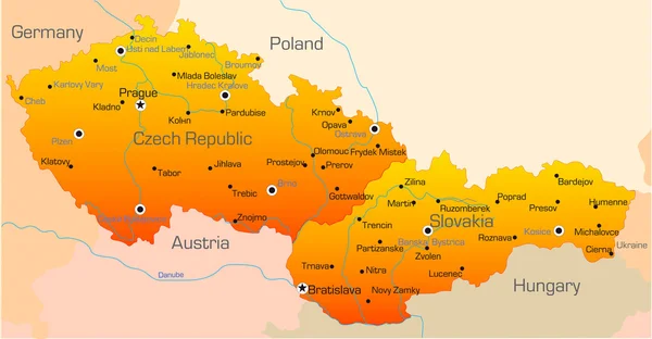 Tjeckien och Slovakien — Stock vektor