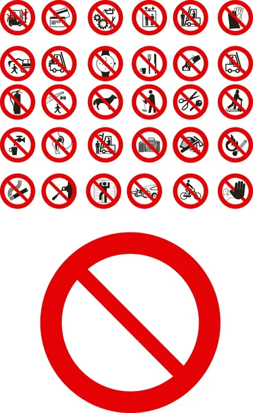 Signos prohibidos — Archivo Imágenes Vectoriales