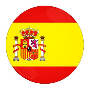 Spain button with flag clipart