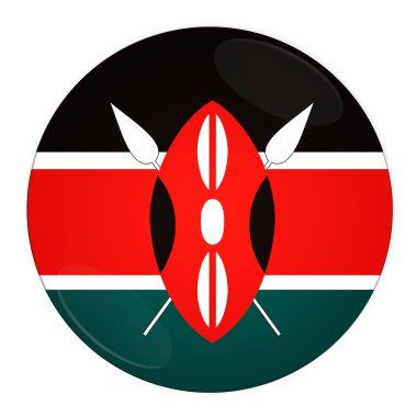 Kenya button with flag clipart