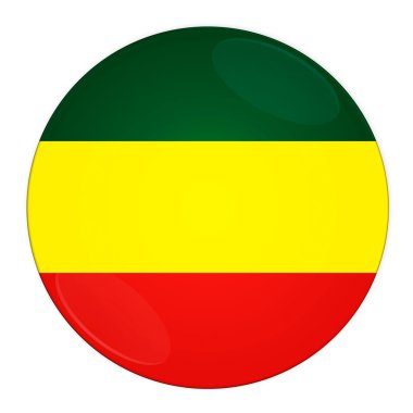 Ethiopia button with flag clipart
