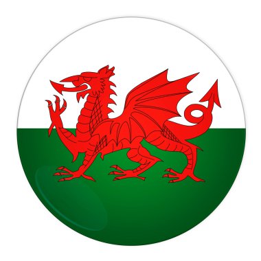 Wales button with flag clipart