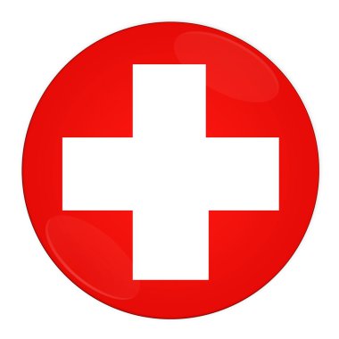 Switzerland button with flag clipart