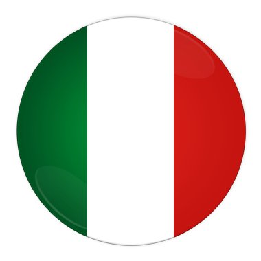Italy button with flag