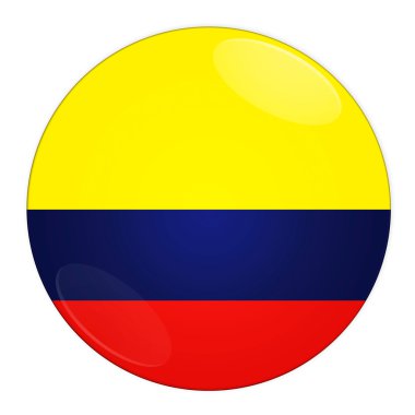 Colombia button with flag clipart