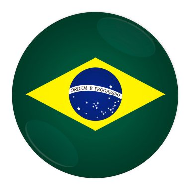 Brazil button with flag clipart