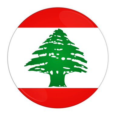 Lebanon button with flag clipart