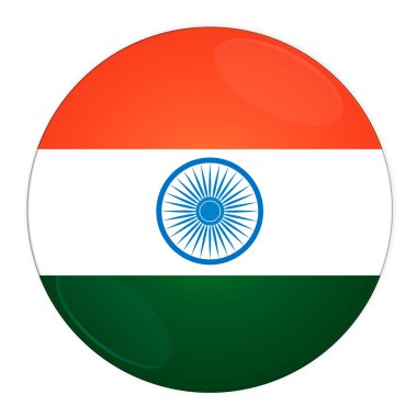 India button with flag clipart