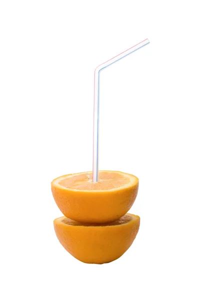 Juicy appelsiner med cocktail – stockfoto