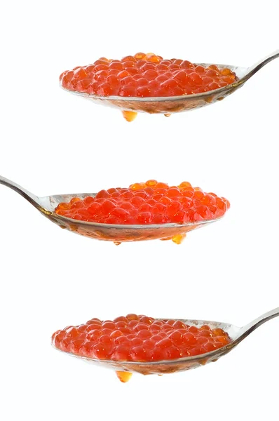 Caviar at spoon — Stock Photo, Image