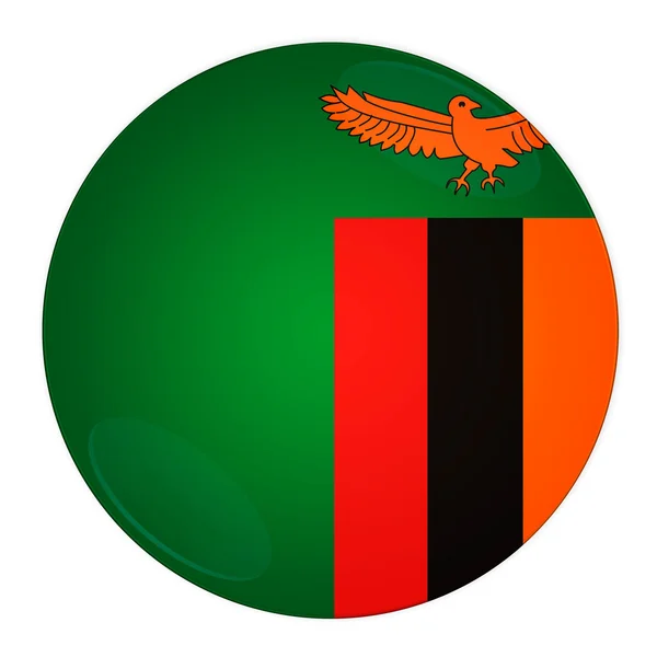 Botón Zambia con bandera — Foto de Stock