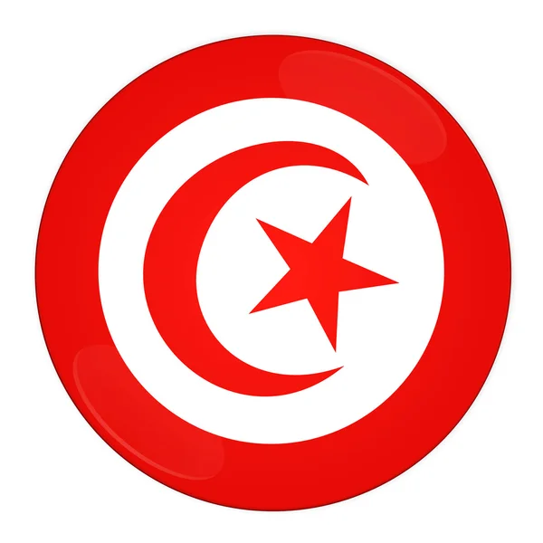 Τυνησία κουμπί με σημαία — Φωτογραφία Αρχείου