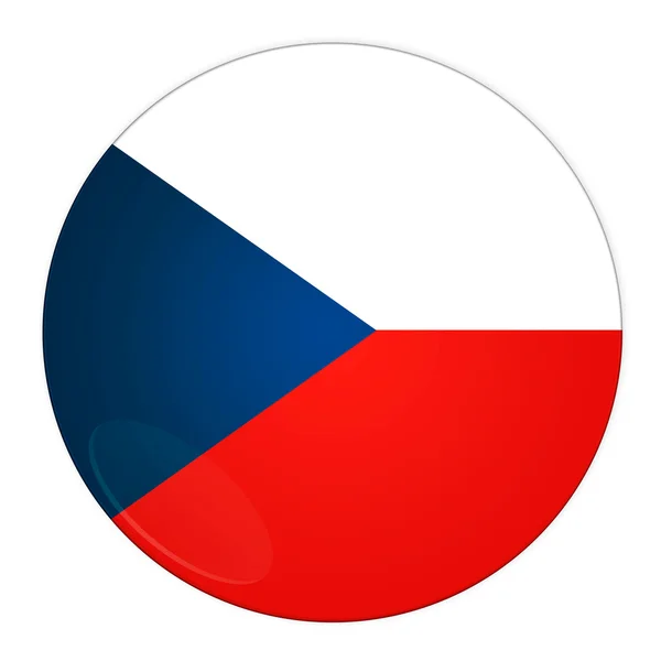 Czeski przycisk z flagą — Zdjęcie stockowe