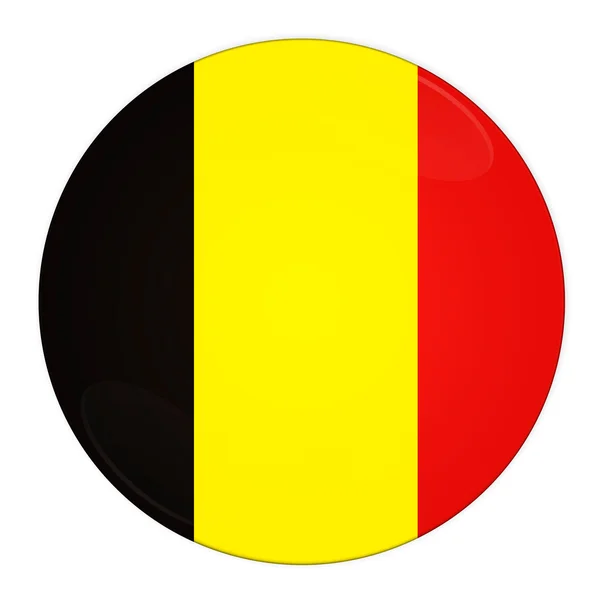 stock image Belgium button with flag
