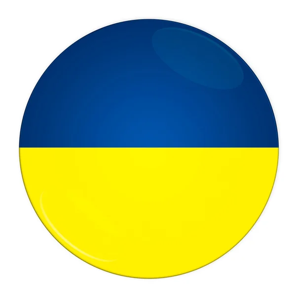 Bouton Ukraine avec drapeau — Photo