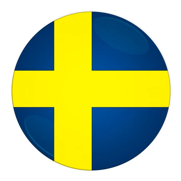 Botón Suecia con bandera —  Fotos de Stock