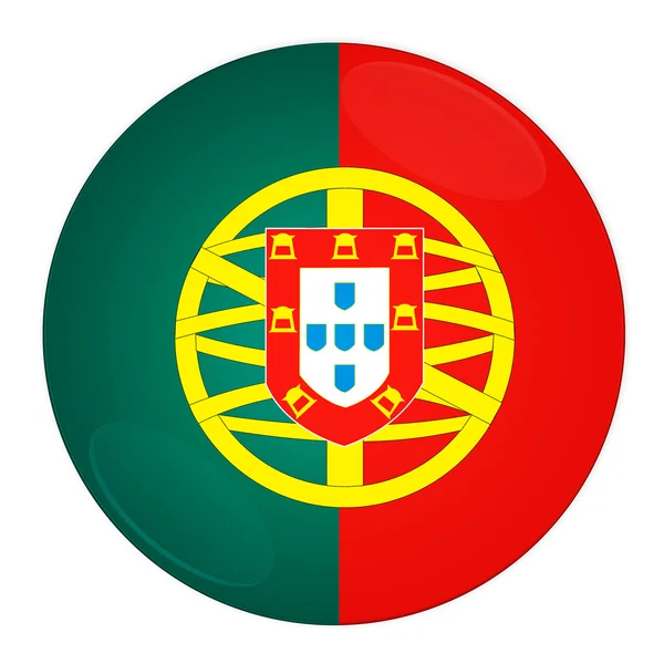 Botón Portugal con bandera — Foto de Stock