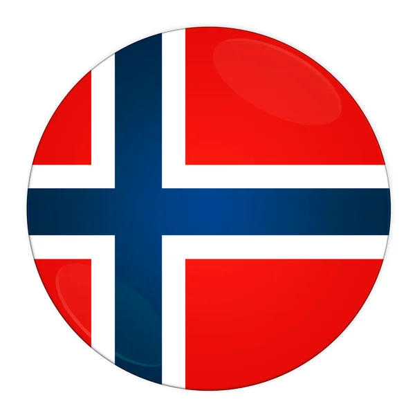 Noorwegen knop met vlag — Stockfoto