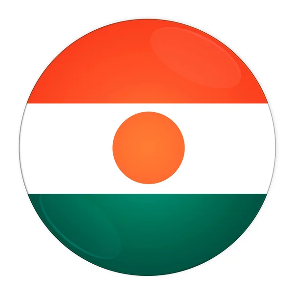 Przycisk Niger z flagą — Zdjęcie stockowe