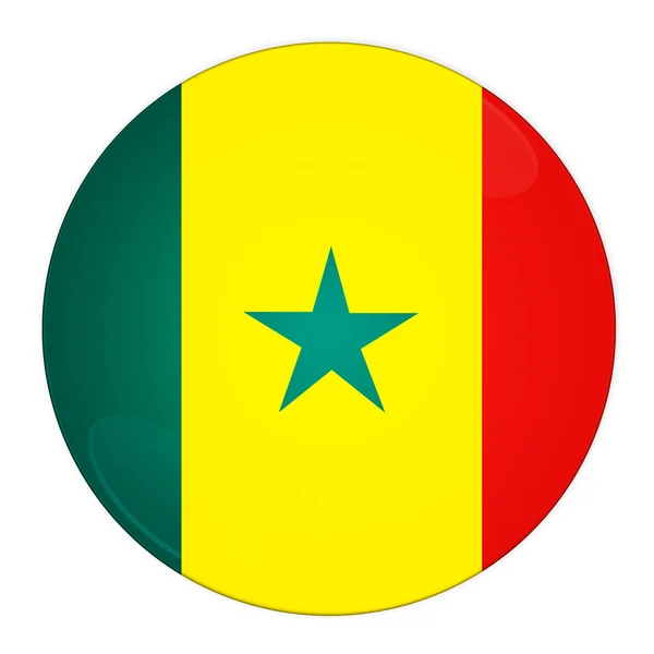 Botón Senegal con bandera —  Fotos de Stock