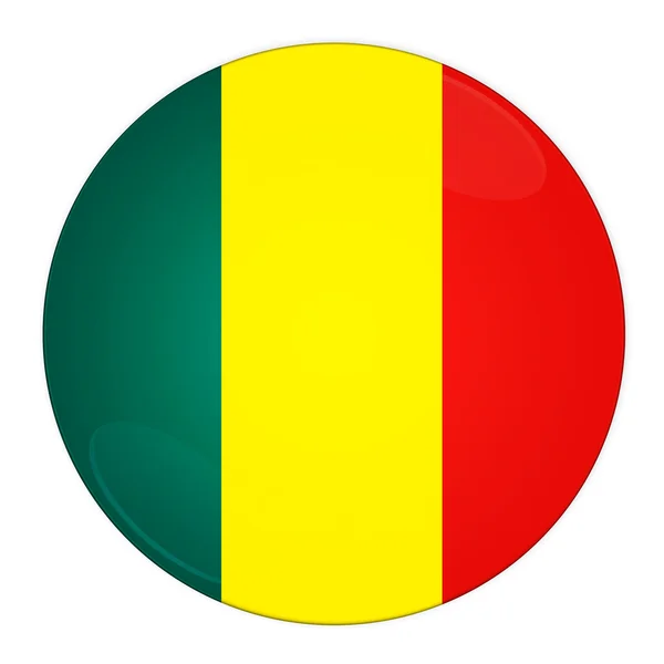 Botón Malí con bandera — Foto de Stock